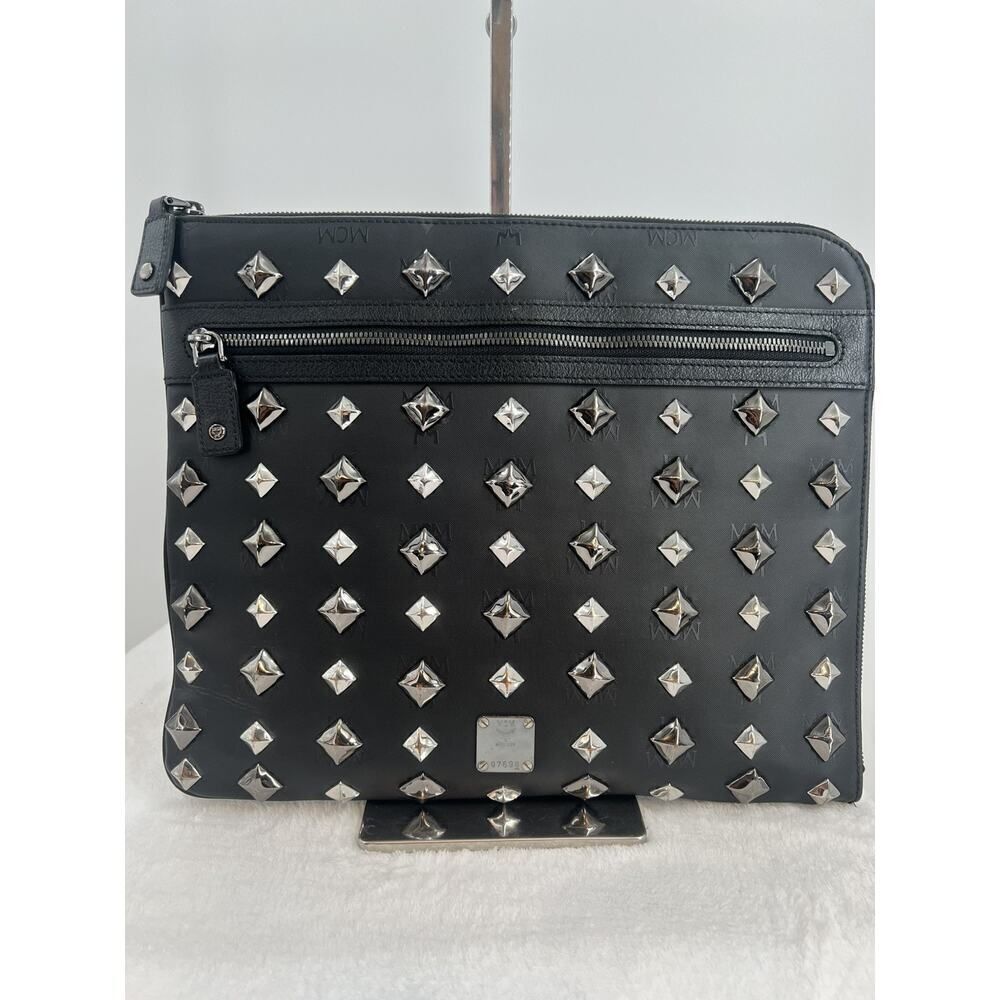 MCM Visetos logogram Studs Clutch bag business bag Women 【Used】